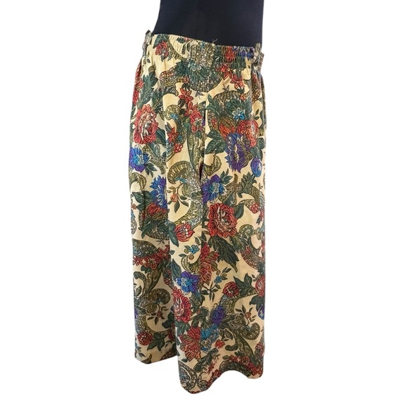 Vintage Anna G Orange Cream Pleated A-Line Skirt - Picture 8 of 15